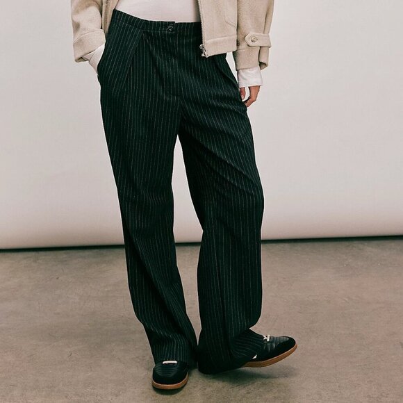 NWOT Free People Tyler Menswear Pinstripe Trouser Pants - Picture 1 of 13